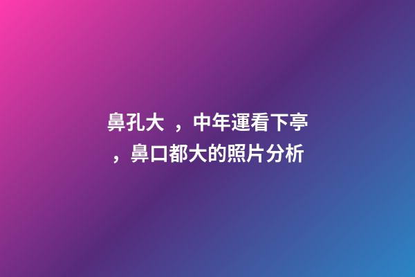 鼻孔大，中年運看下亭，鼻口都大的照片分析